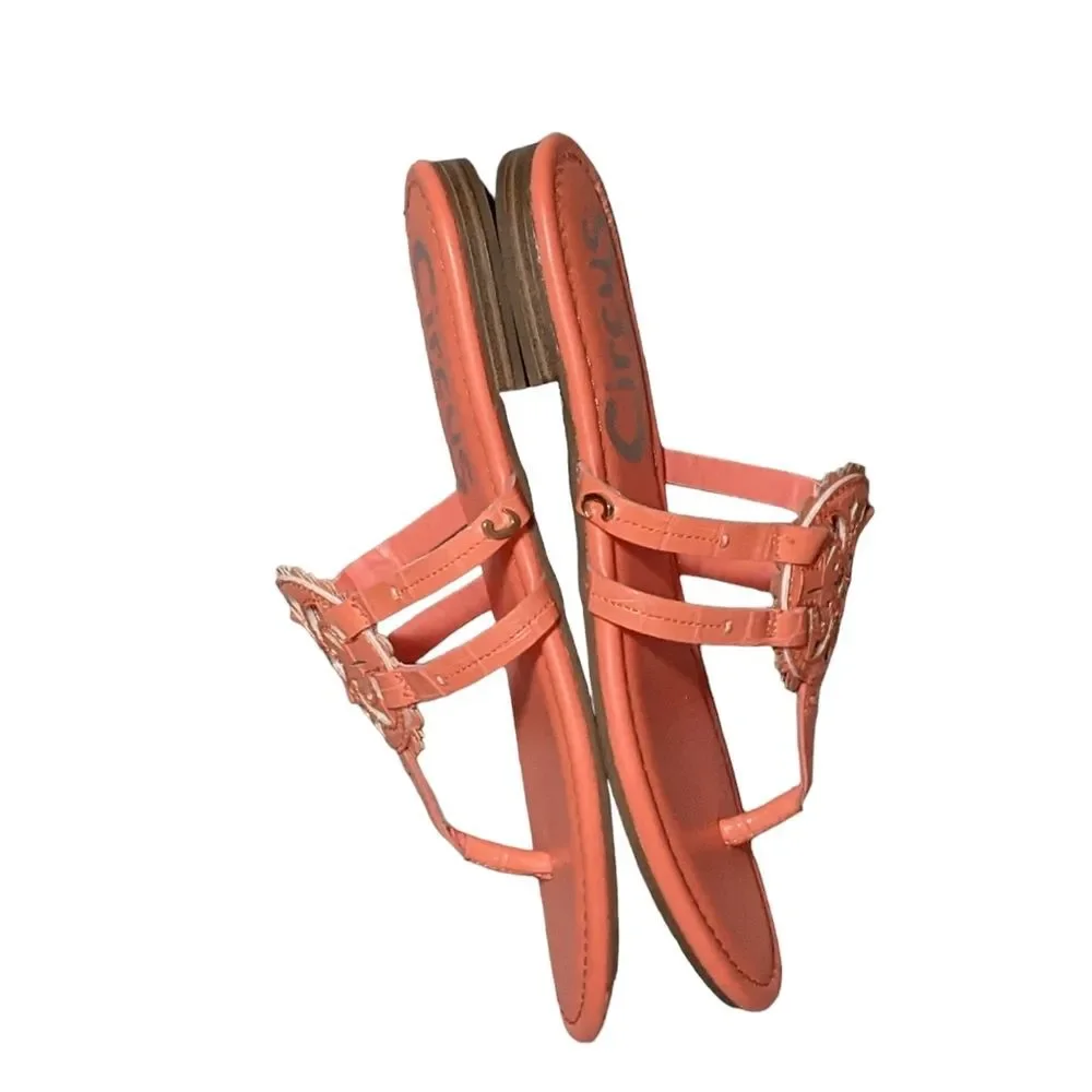 Circus Sam Edelman Canyon orange faux patent leather flip flop sandals 7.5M